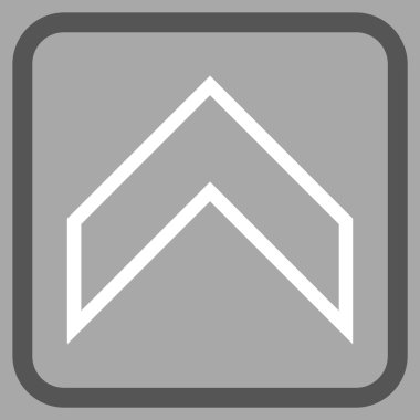 Vektör simgesi bir çerçeve içinde yukarı ok ucu