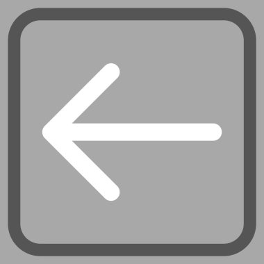 Ok sol vektör simgesi bir çerçeve içinde