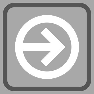 Yöne doğru vektör simgesi bir çerçeve içinde