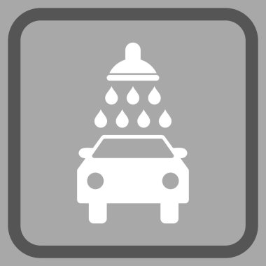 Oto yıkama vektör simgesi bir çerçeve içinde