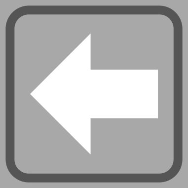 Ok sol vektör simgesi bir çerçeve içinde