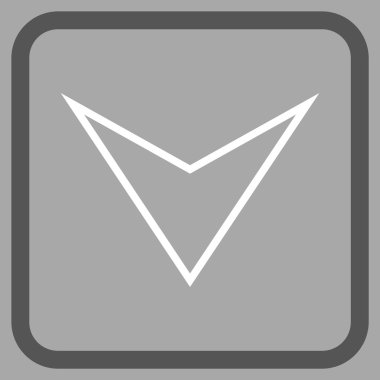 Vektör simgesi bir çerçeve içinde aşağı ok ucu