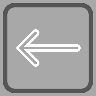 Ok sol vektör simgesi bir çerçeve içinde