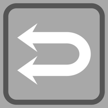 Çift sol ok vektör simgesi bir çerçeve içinde