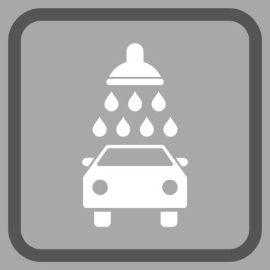 Araba duş vektör simgesi bir çerçeve içinde