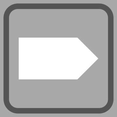 Yöne doğru vektör simgesi bir çerçeve içinde