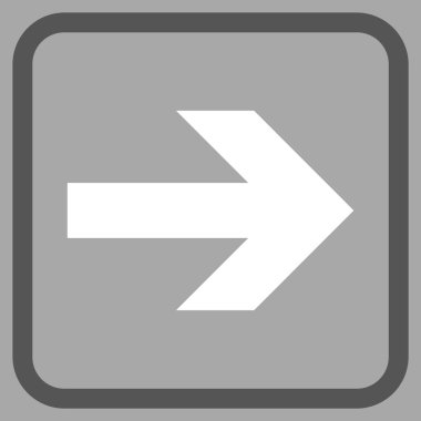 Ok sağ vektör simgesi bir çerçeve içinde