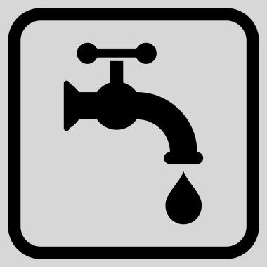 Su dokunun vektör simgesi bir çerçeve içinde