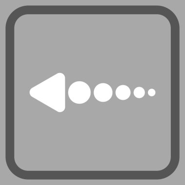 Ok sol vektör simgesi bir çerçeve içinde