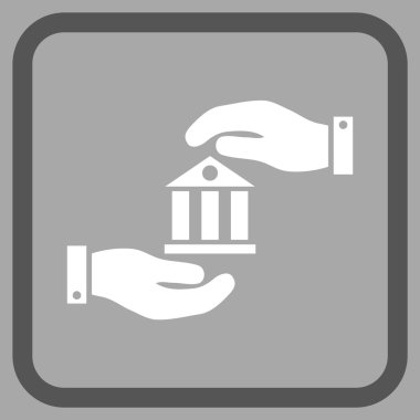 Banka hizmet vektör simgesi bir çerçeve içinde