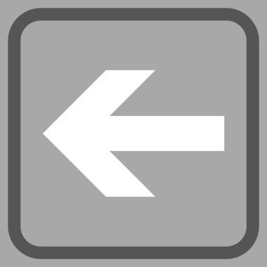 Ok sol vektör simgesi bir çerçeve içinde