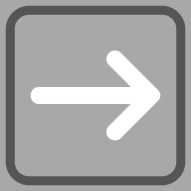 Ok sağ vektör simgesi bir çerçeve içinde