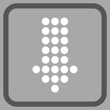 Vektör simgesi bir çerçeve içinde aşağı noktalı ok