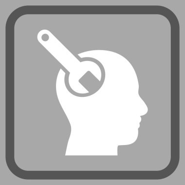 Beyin aracı vektör simgesi bir çerçeve içinde