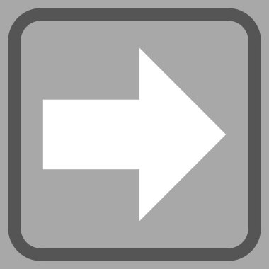 Ok sağ vektör simgesi bir çerçeve içinde