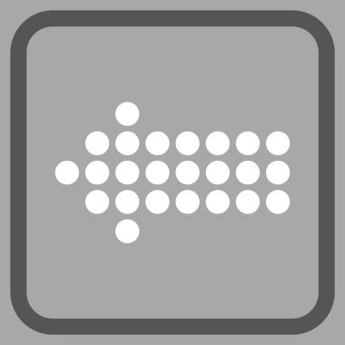 Noktalı ok sol vektör simgesi bir çerçeve içinde