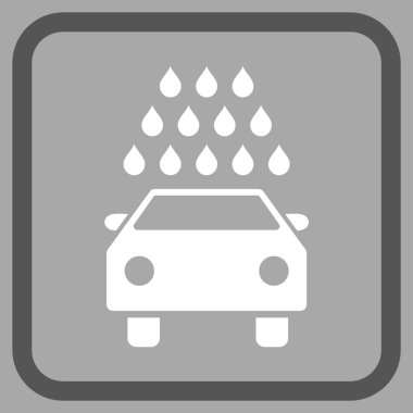 Oto yıkama vektör simgesi bir çerçeve içinde