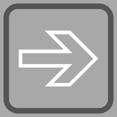 Ok sağ vektör simgesi bir çerçeve içinde