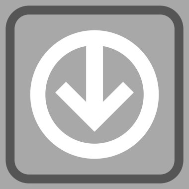 Vektör simgesi bir çerçeve içinde aşağı yön