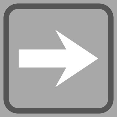 Ok sağ vektör simgesi bir çerçeve içinde