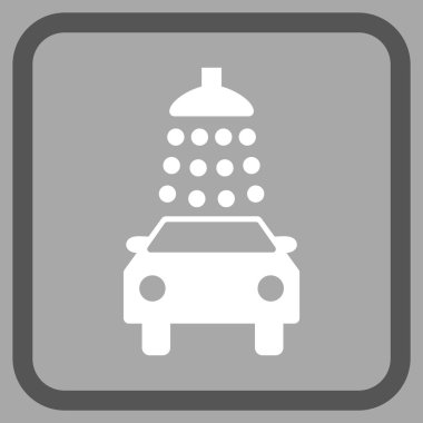 Oto yıkama vektör simgesi bir çerçeve içinde