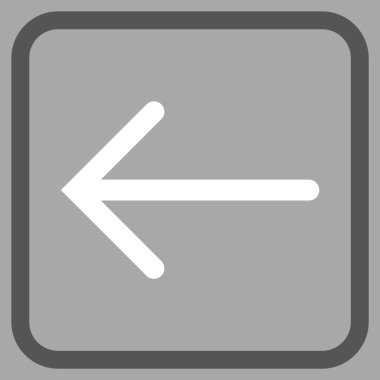 Ok sol vektör simgesi bir çerçeve içinde