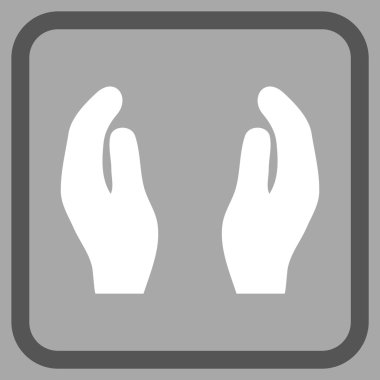 Alkış eller vektör simgesi bir çerçeve içinde