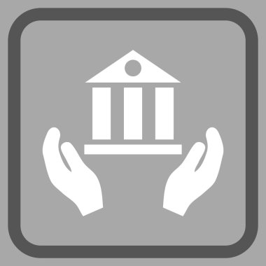 Banka hizmet vektör simgesi bir çerçeve içinde