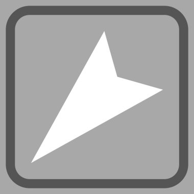 Ok ucu sol aşağı vektör simgesi bir çerçeve içinde