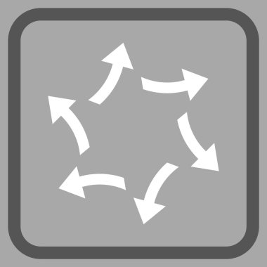 Santrifüj oklar bir çerçeve içinde simge vektör