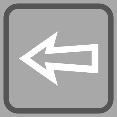 Ok sol vektör simgesi bir çerçeve içinde