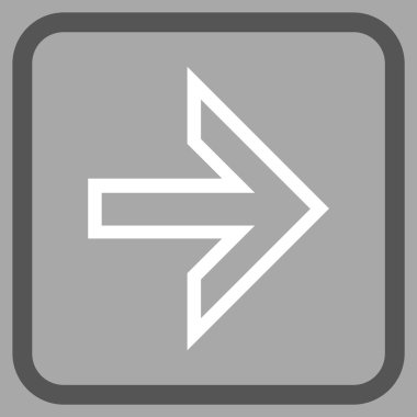 Ok sağ vektör simgesi bir çerçeve içinde