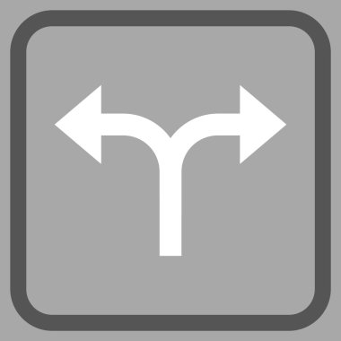 Vektör simgesi bir çerçeve içinde çatallanma oklar sol sağ