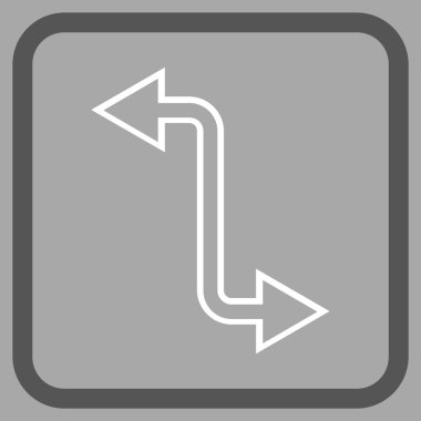 Eğri Exchange ok vektör simgesi bir çerçeve içinde