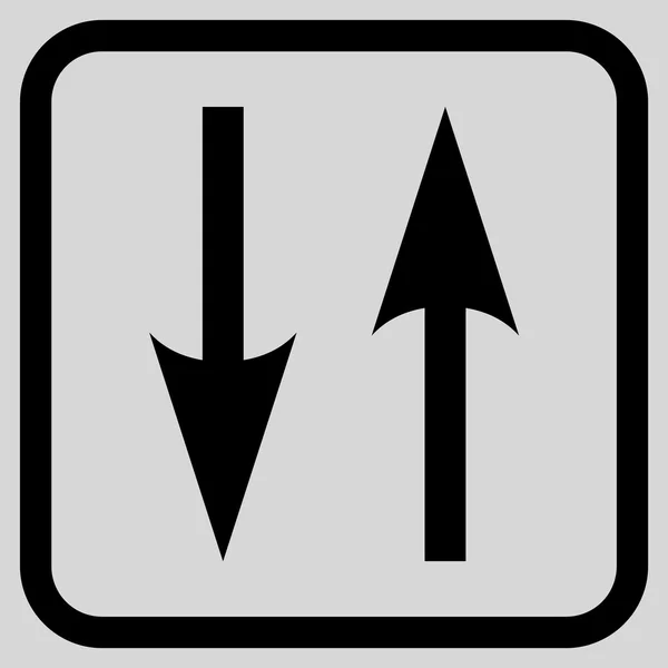 Icône vectorielle de flèches d'échange verticales dans un cadre — Image vectorielle