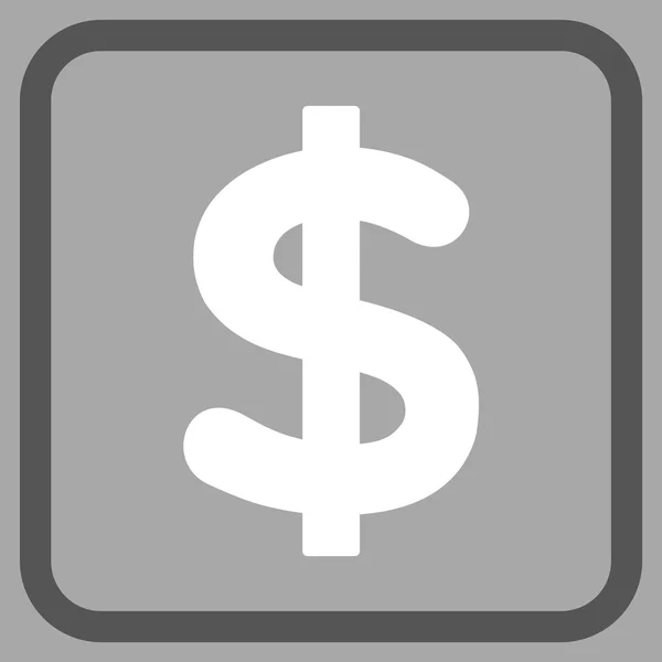 Ícone do vetor do dólar em um quadro — Vetor de Stock