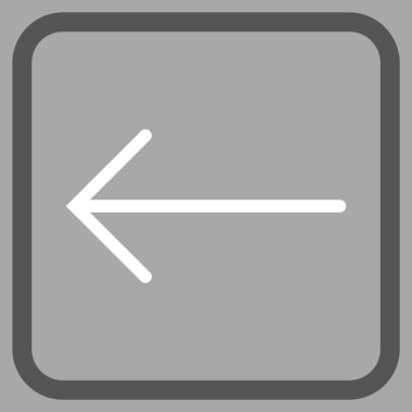 Ok sol vektör simgesi bir çerçeve içinde