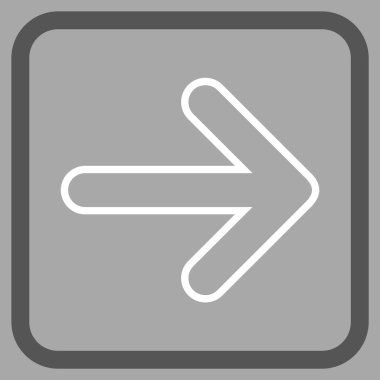 Yuvarlak ok doğru vektör simgesi bir çerçeve içinde