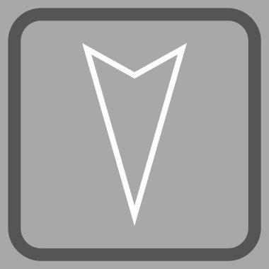 İşaretçi vektör simgesi bir çerçeve içinde aşağı