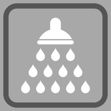 Duş vektör simgesi bir çerçeve içinde