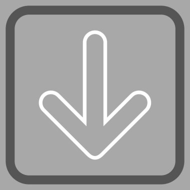 Vektör simgesi bir çerçeve içinde aşağı yönlü ok