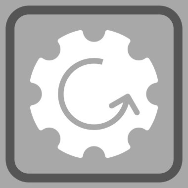 Dişli döndürme vektör simgesi bir çerçeve içinde