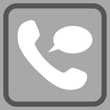 Telefon iletisi vektör simgesi bir çerçeve içinde