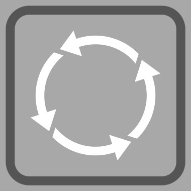 Geri dönüşüm vektör simgesi bir çerçeve içinde