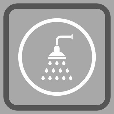 Duş vektör simgesi bir çerçeve içinde