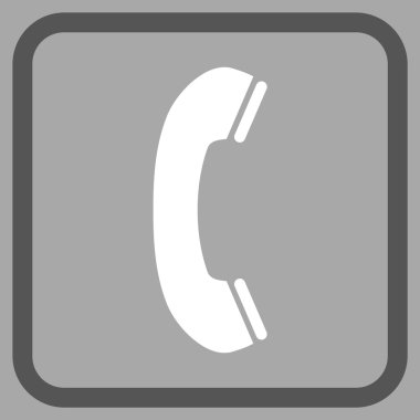 Telefon alıcı vektör simgesi bir çerçeve içinde