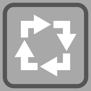 Geri dönüşüm vektör simgesi bir çerçeve içinde