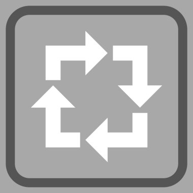 Geri dönüşüm vektör simgesi bir çerçeve içinde