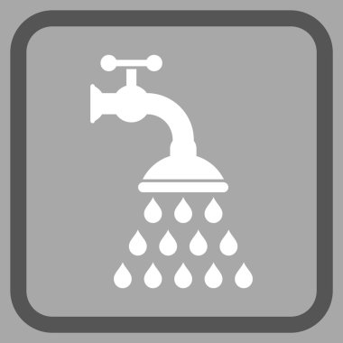Duş musluk vektör simgesi bir çerçeve içinde