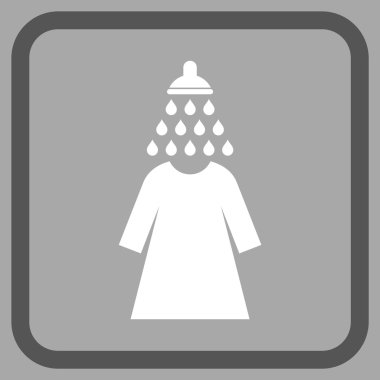 Duş yıkama kadın elbise vektör simgesi bir çerçeve içinde